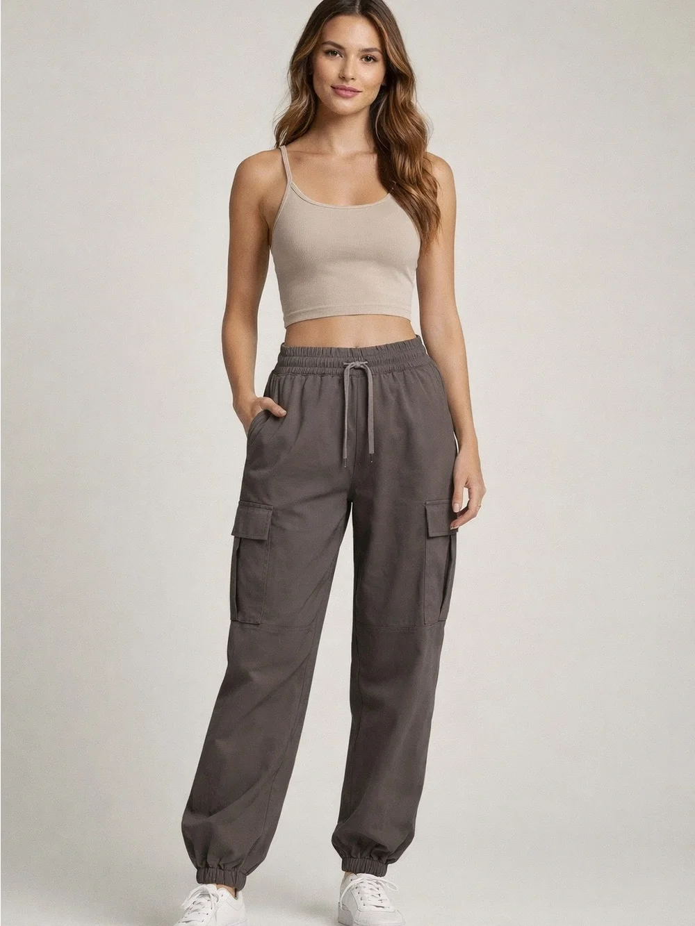 Snowflake Women’s Cargo Jogger Pants Gray Medium/Large